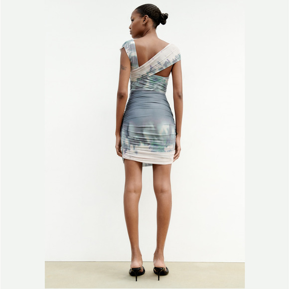 ZARA Ruched Mini Dress NWT - Picture 15 of 17